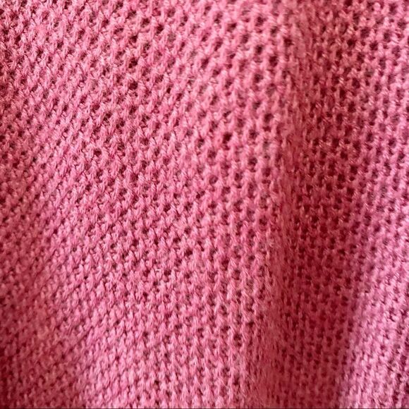 Lole Wine Marron Wool Blend Waffle Knit Open Style Long Cardigan Sweater - Picture 5 of 5